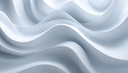 Abstract wavy, light gray, 3D folds