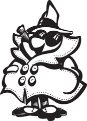 sketch vector illustration silhouette image design caricature icon logo symbol mafia boss criminal gangster 