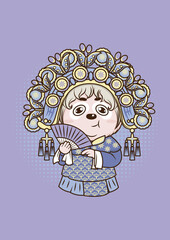 Vector Illustration of Peking Opera Panda Characters Featuring Sheng, Dan, Jing, . Suitable for children's picture books, cultural and creative stickers, packaging design, social media materials, etc.