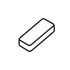 Simple eraser outline icon on white background