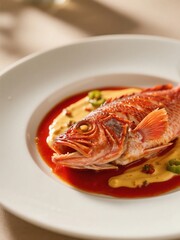Red snapper  with creamy Creole sauce