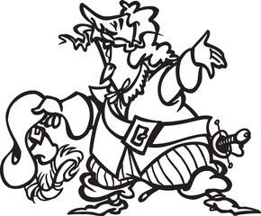 sketch vector illustration silhouette image design caricature icon logo symbol royal nobleman reading an announcement