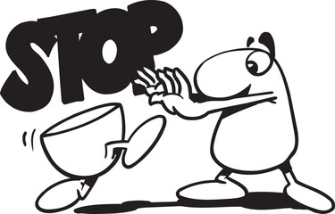 sketch vector illustration silhouette image design caricature icon logo symbol stop prevent to pass