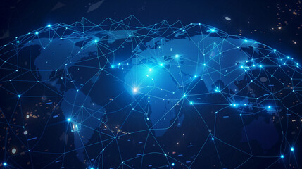 Global network connection. World map point and line composition concept of global business. Vector Illustration