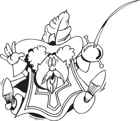 sketch vector illustration silhouette image design caricature icon logo symbol warrior sword era classic vintage 