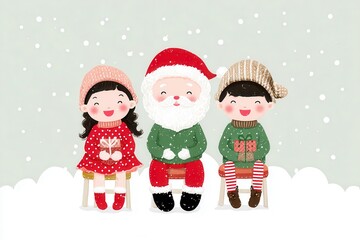 Christmas cheer with santa children