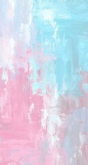 Abstract pastel blend, brushstrokes of light pink, soft blue, and white