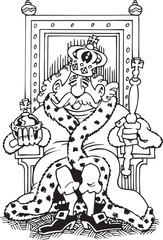 vector sketch illustration silhouette image design caricature icon logo symbol king kingdom with royal clothes 