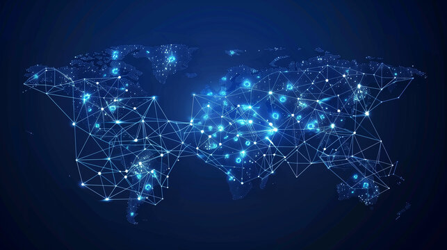 Global network connection. World map point and line composition concept of global business. Vector Illustration