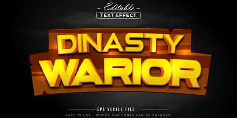 Gold dynasty warrior text, editable text effect.