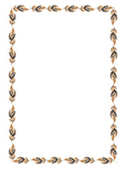 The design showcases a delicate border made of leaves in soft tones, ideal for enhancing invitations, greeting cards, or personal stationery.