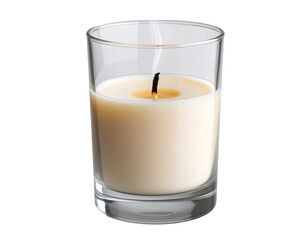  Candle Burned to Base in Glass Candlestick, Wick Smoking, Centered View