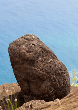 Bird man petroglyph, Easter Island, Orongo, Chile