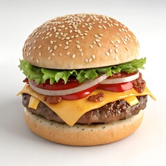 hamburger isolated on white