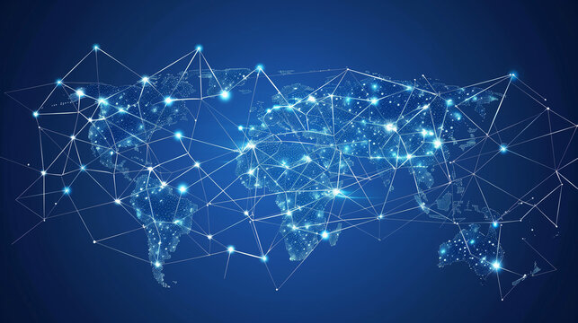 Global network connection. World map point and line composition concept of global business. Vector Illustration - Powered by Adobe