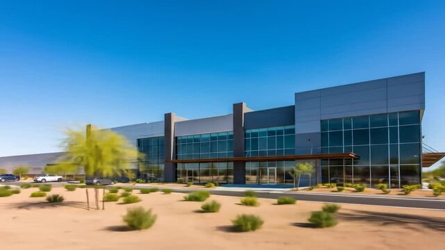 Desert Modern Warehouse SunDrenched Business Park.