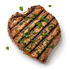 Grilled Steak with Herb Garnish
