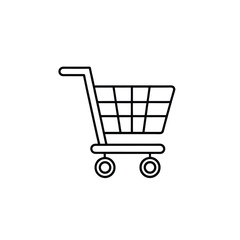 Outline shopping cart icon on white background