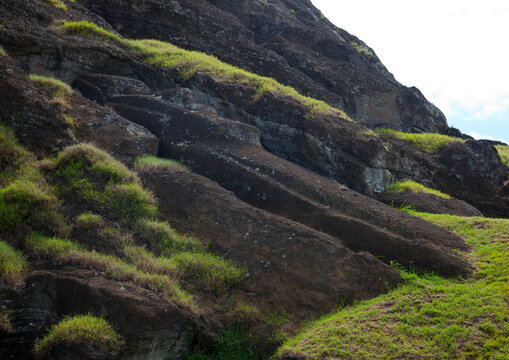 Unfinished moai at rano raraku, Easter Island, Hanga Roa, Chile