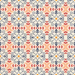 Seamless pattern with flowers, Ornate Mediterranean Floral Scroll Seamless Pattern.