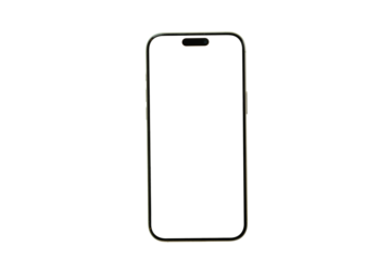 Smartphone Mockup PNG Image with blank white screen in realistic, mobile phone mockup front view.	