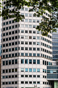 Symmetrical window matrix on office building in  Singapore downtown, Asia