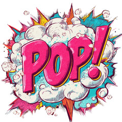 Fototapeta premium Colorful comic book explosion, word 