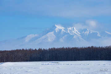 Sharidake in winter showing the rough mountainside