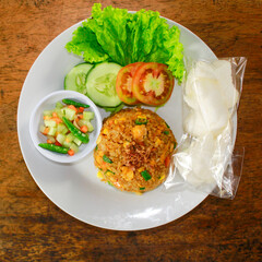 indonesian Fried rice and salad