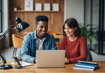 Diverse Colleagues Collaborating with Digital Tablet in Creative Office