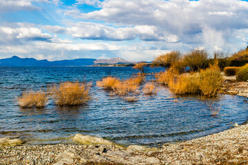 On the shores of Lake Nahuel Huapi, very close to the city of Bariloche, Rio Negro Province,...