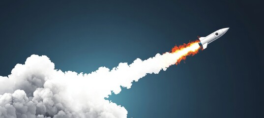 Soaring to New Heights A Retro Rocket Launch Embarking on a Cosmic Journey Through the Stars