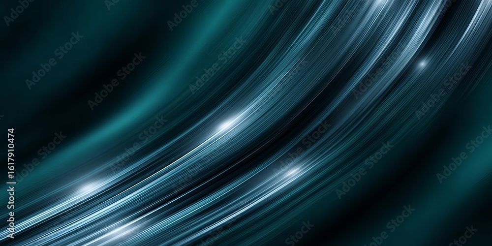 Aufkleber abstract technology background with blurry gradient lines and flowing digital glow streaks design