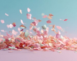 Founders Day Celebration Confetti Shower Premium Modern Abstract Spring Festivity for Millennial Marketing and Social Media Campaigns