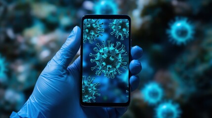 Urgent security alert smartphone screen virus infection detected in mobile devices