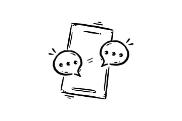 Chatting texting hand-drawn vector illustration