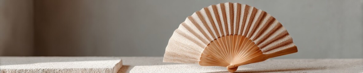 Authentic handcrafted bamboo fan with intricate design, premium cultural keepsake for modern lifestyle marketing, inspiring travel memories and heritage promotion