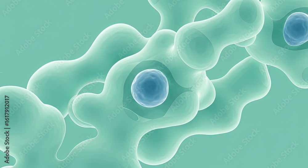 Aufkleber abstract cells and organic fluid blobs