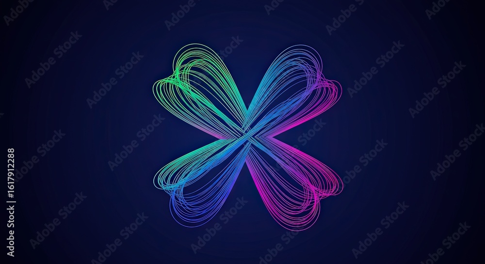 Poster abstract gradient lines forming an x shape on a dark blue background