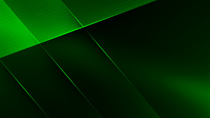 立体パネルの重なりが美しい緑の抽象背景  © Pens'K