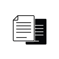 Vector art of vector illustration of two documents representing file management and information processing in a minimalist style