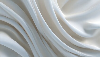 Obraz premium Smooth, flowing white fabric drapes in elegant folds (2)
