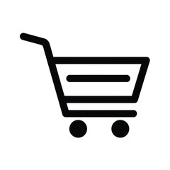 Vector art of vector illustration of a simple shopping cart icon representing online commerce and retail sales platform