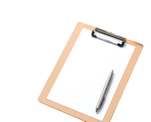 Blank clipboard with pen, ready for notes