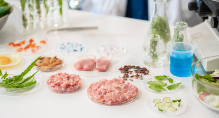 Science lab workspace with test tubes and equipment, research in action.