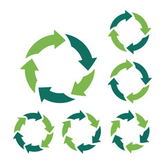 Vector art of vector illustration of circular arrows in a looping motion representing recycling and continuous processes