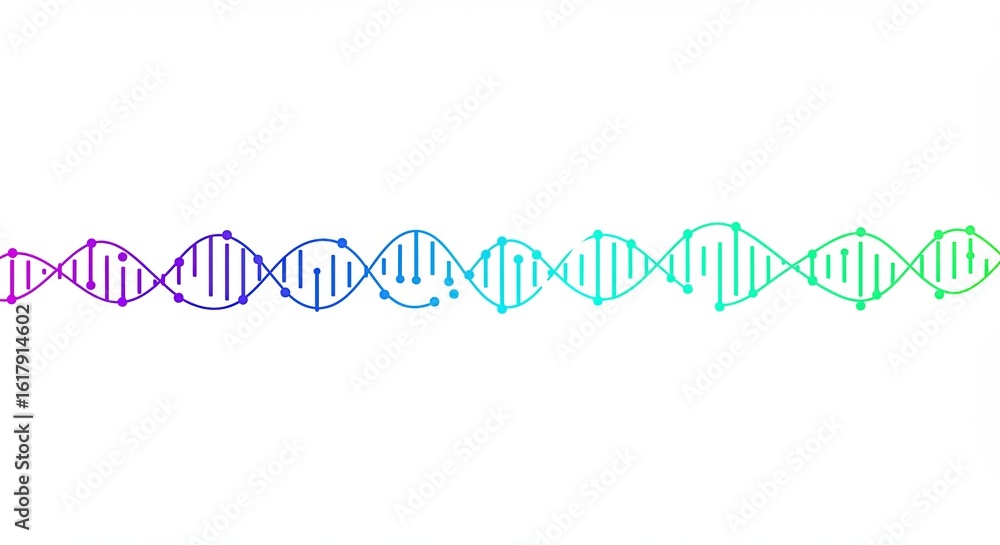 Poster dna helix with gradient color on white background