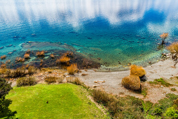 On the shores of Lake Nahuel Huapi, very close to the city of Bariloche, Rio Negro Province,...