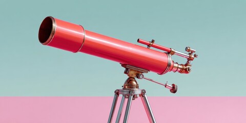 Fototapeta premium Professional Vintage Telescope Close-Up for Astronomy Education Authentic Scientific Discovery Content Inspiring Curiosity and Exploration Campaigns