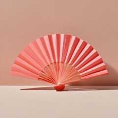Premium Modern Bamboo Folding Fan in Soft Coral Color Authentic Elegant Accessory for Summer Lifestyle Marketing and Social Media Campaigns